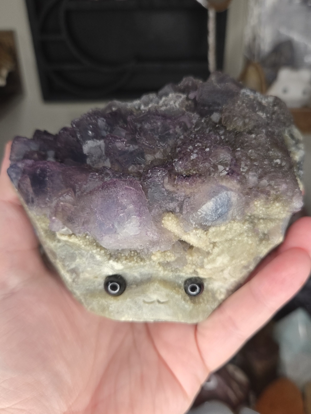 Large Purple W/ Blue Phantom Fluorite Crystal Buddy